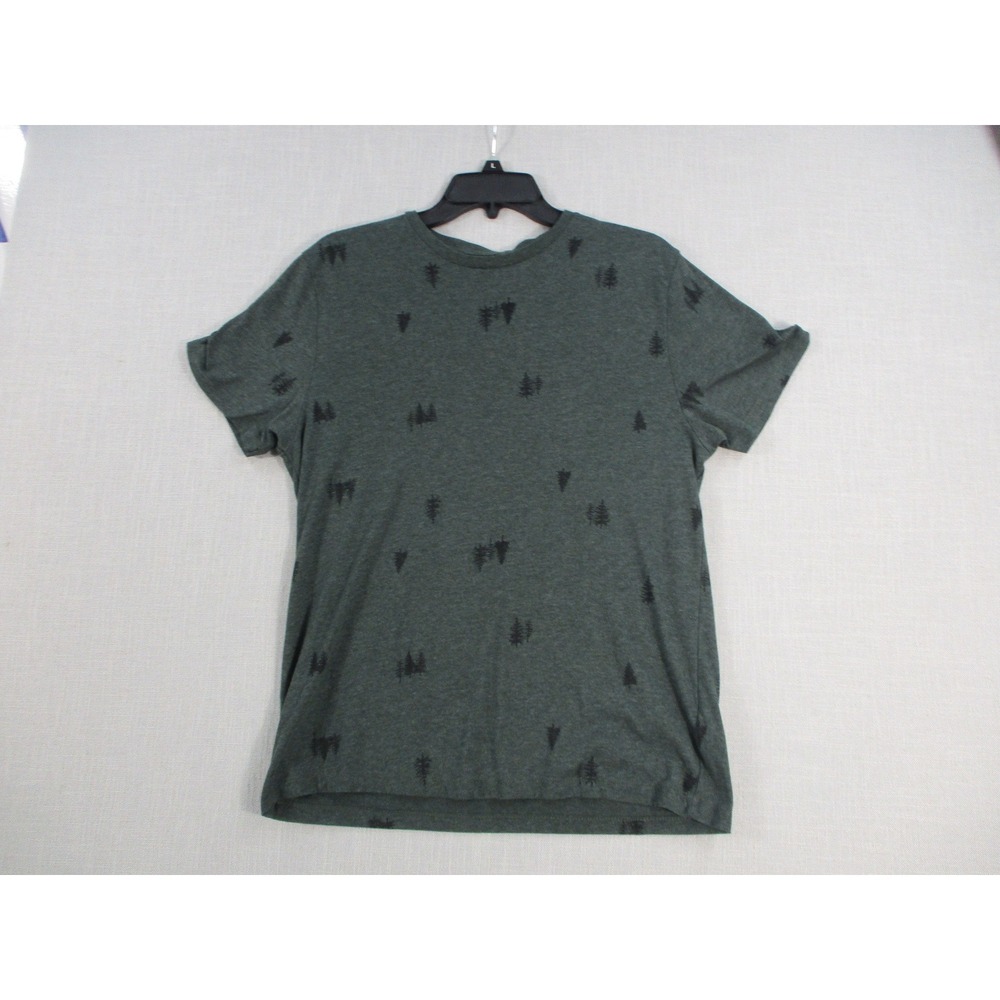Old Navy Mens M Soft Washed T-Shirt Green Pine Tree Print Short Sleeve Crew Neck